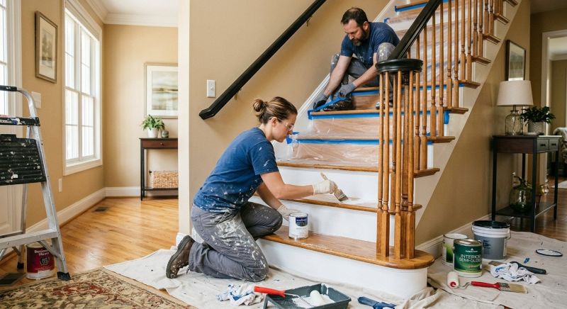 Interior Railing Painting in Wilmington, NC