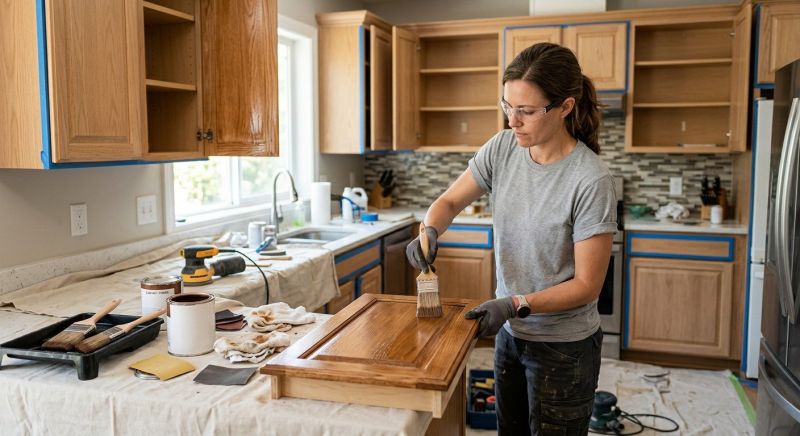 Kitchen Cabinet Staining in Dayton, OH